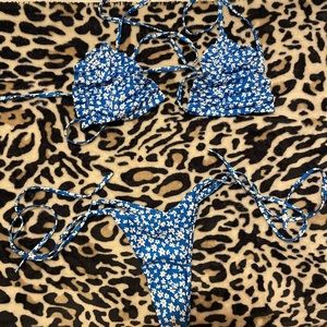 Blue floral bikini